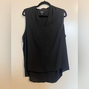 Black Sheer V Neck Tank Blouse